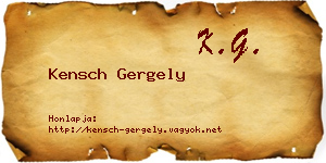 Kensch Gergely névjegykártya